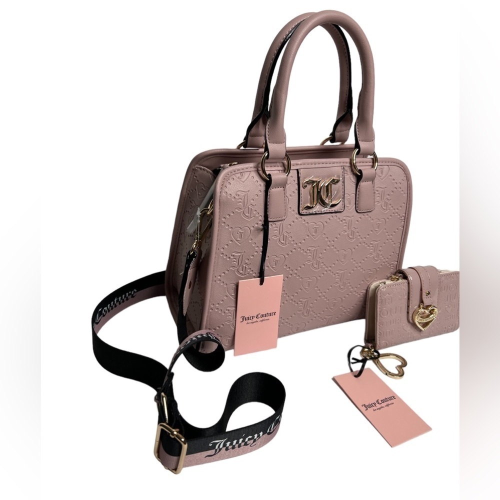 Juicy Couture Dusty Blush Charm Sure Satchel With Matching Wallet - Picture 6 of 17